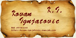 Kovan Ignjatović vizit kartica